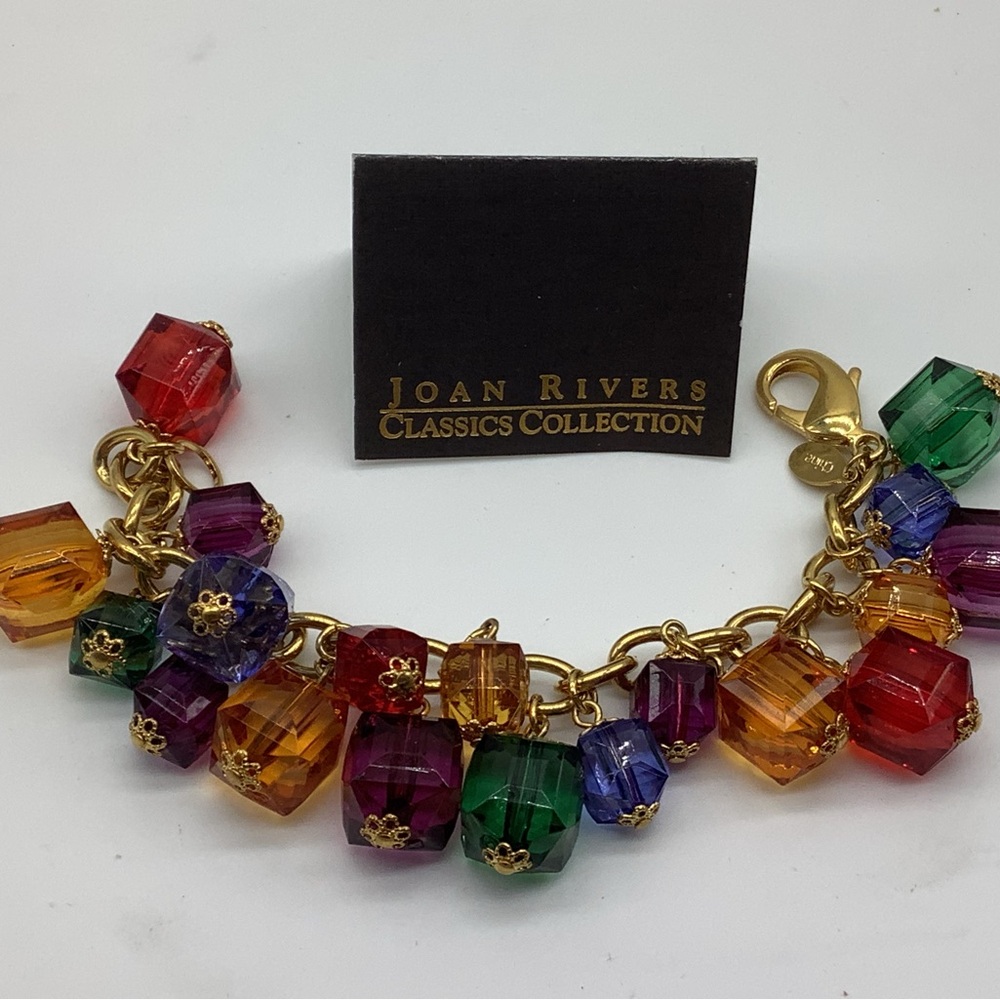 Joan Rivers multi color cube bracelet